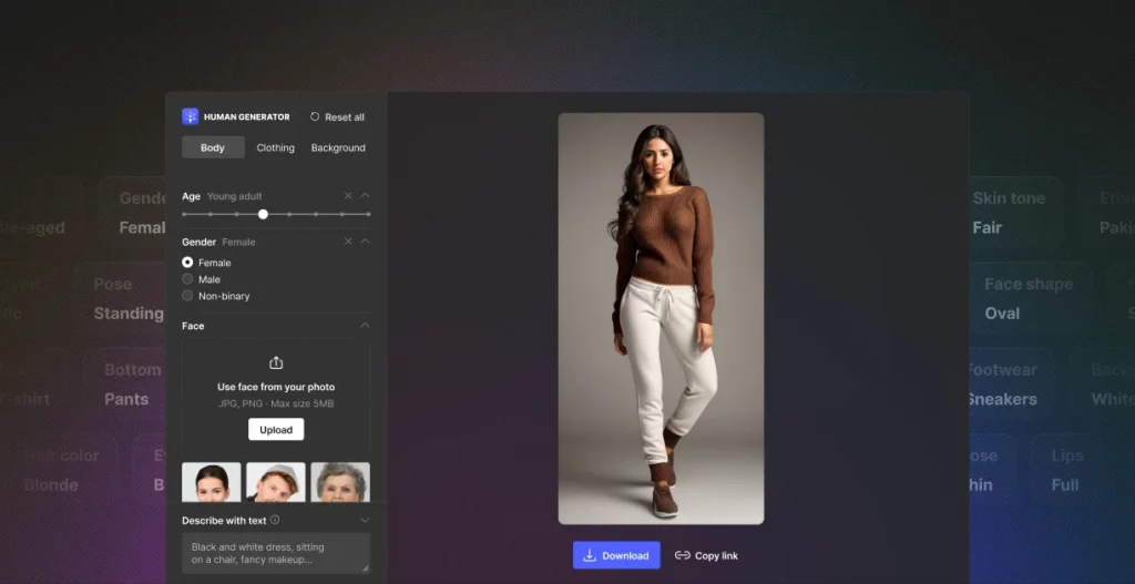 human generator ui
