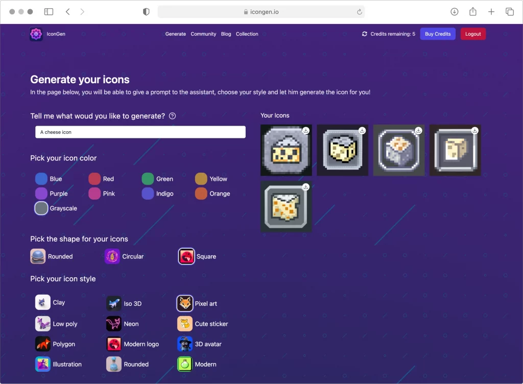 IconGen icon generation results IconGen icon generation results